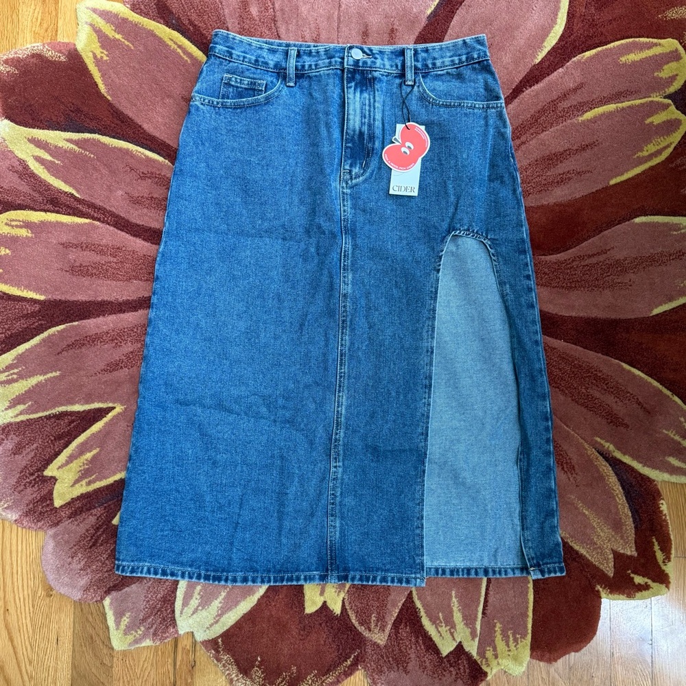 Cider Blue Denim Pencil Skirt